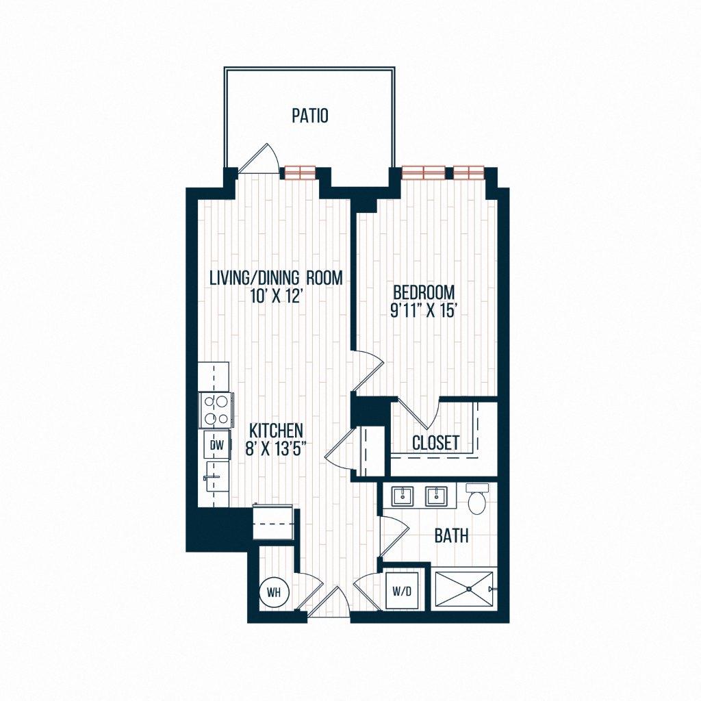 Capitol Rose Luxury Apartments in Washington, DC A17 A Floor Plan